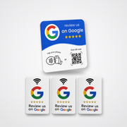 Iværksætter-pakken – 3 hvide Google Reviewkort + 1 Google Anmeldelsesplade
